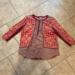 Lucky Brand Kids' Red and Pink Patterned Blouse